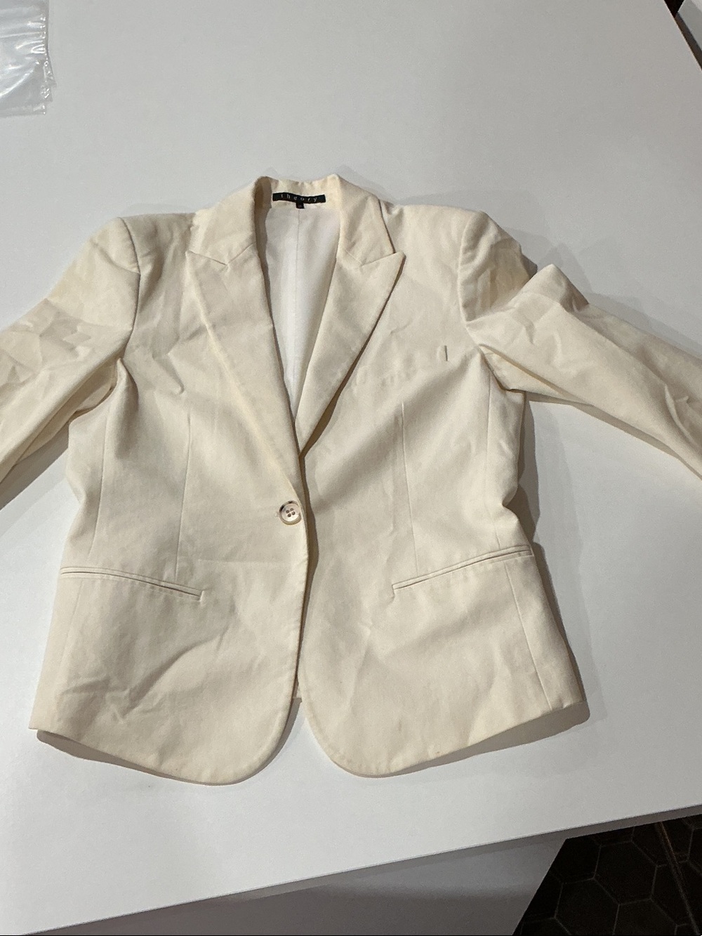 Women's Cream Single-Button Blazer Jacket